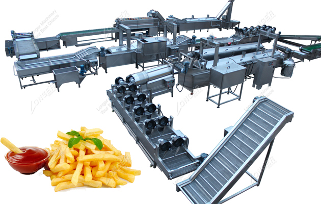 Automatic Frozen Potato Chips Production Line(capacity of 1.5t/H）